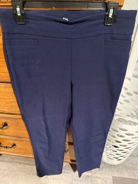 Kim Rogers Navy Cropped Ponte Pull-On Pants